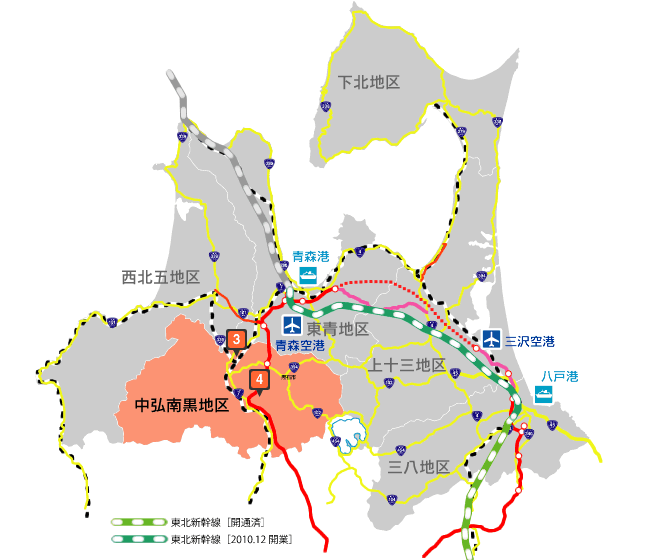 中弘南黒地区の交通情報マップ