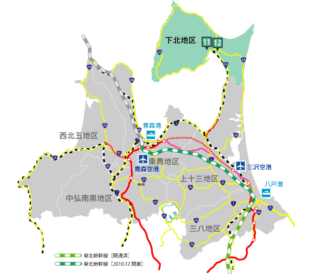 下北地区の交通情報マップ