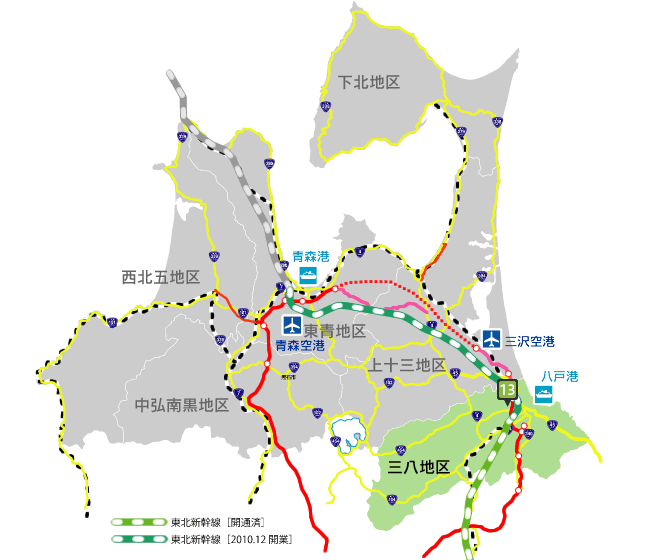 三八地区の交通情報マップ