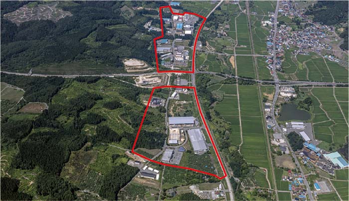 大釈迦工業団地の航空写真